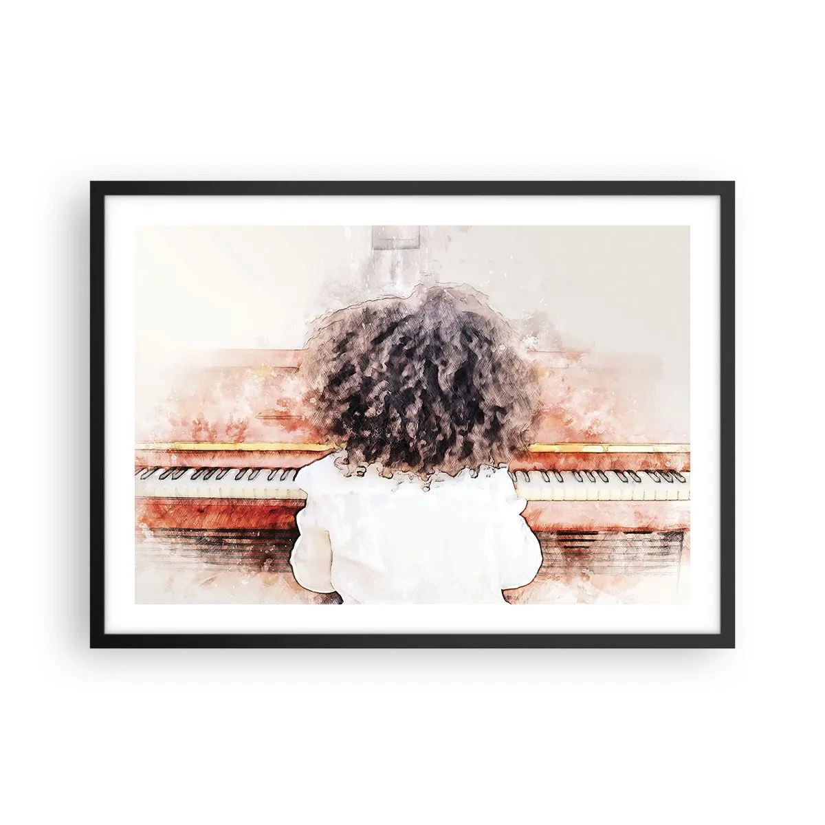 Poster în ramă neagră - Într-o lume a muzicii - 70x50 cm