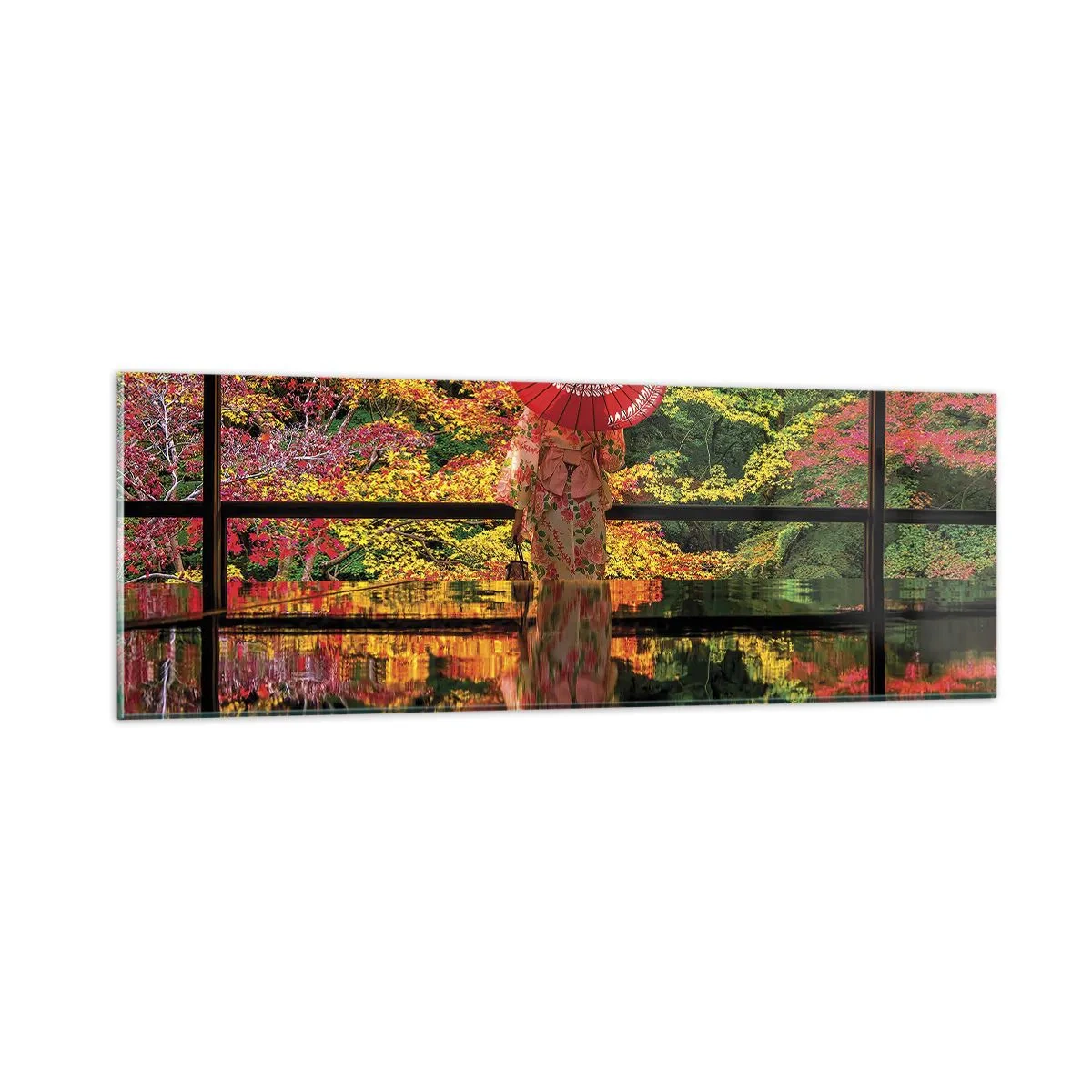 Tablou pe sticlă - În templul naturii - 90x30 cm