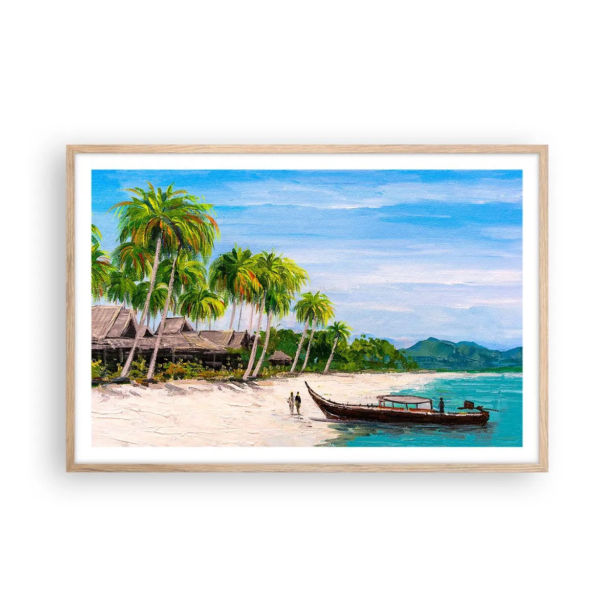 Poster în ramă de stejar deschis - Un vis exotic - 91x61 cm