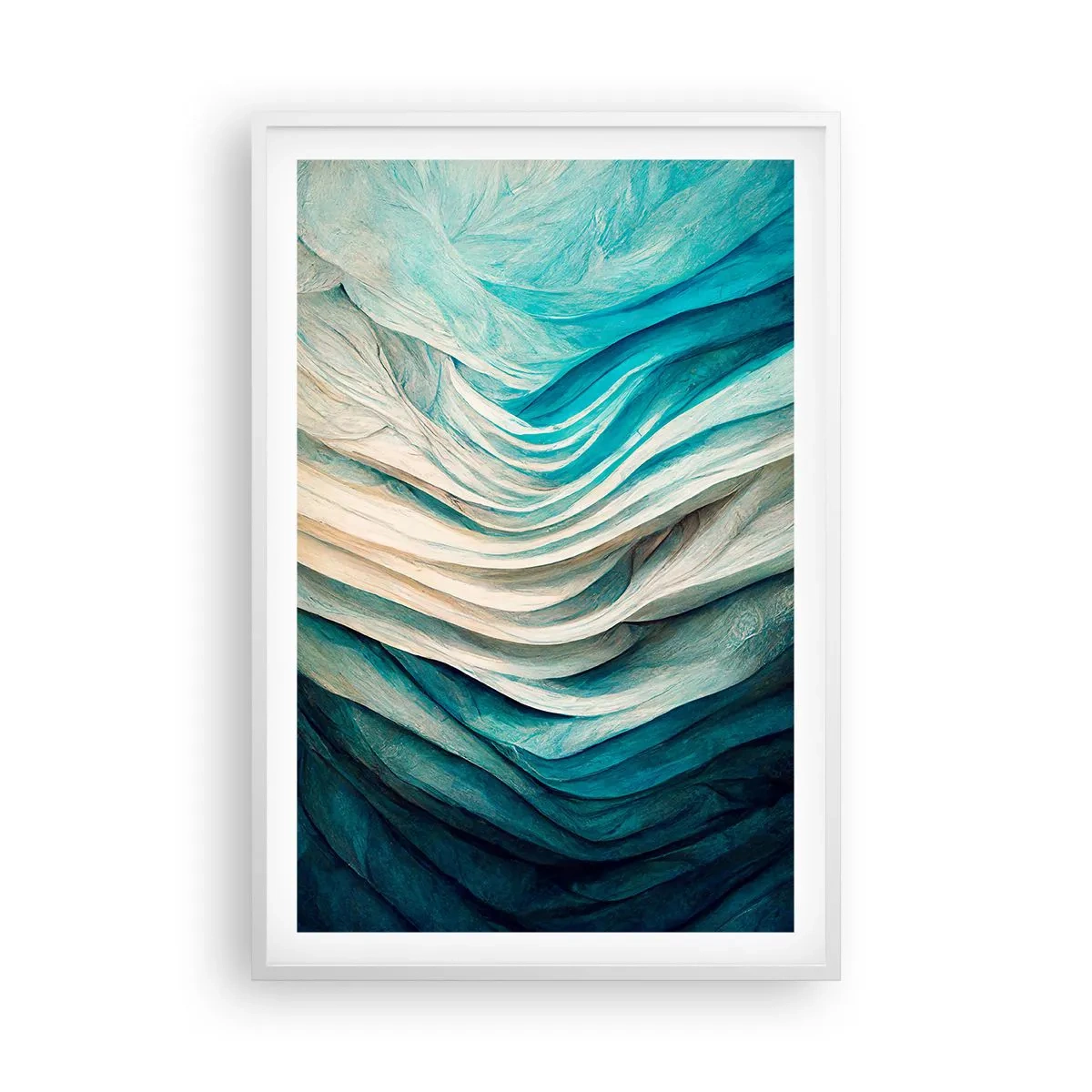 Poster în ramă albă - Insațiabilitate albastră - 61x91 cm