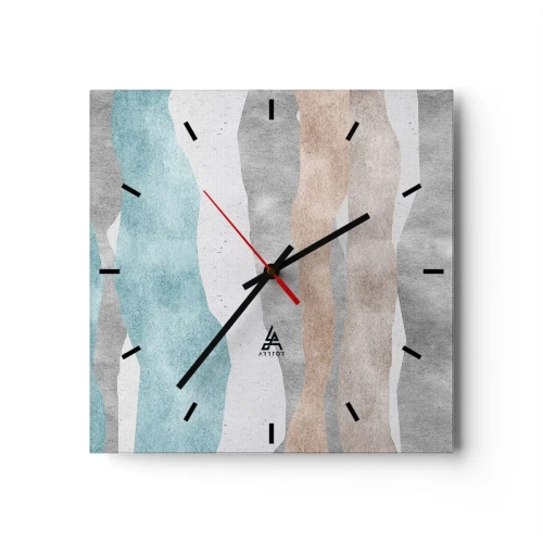Ceas de perete - Ceas pe sticlă - Studiu de proximitate - 30x30 cm