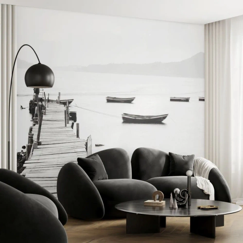 Tapet Premium Sand - Peste apă liniștită și limpede - Peisaj, Lac, Łódź - 250x175 cm