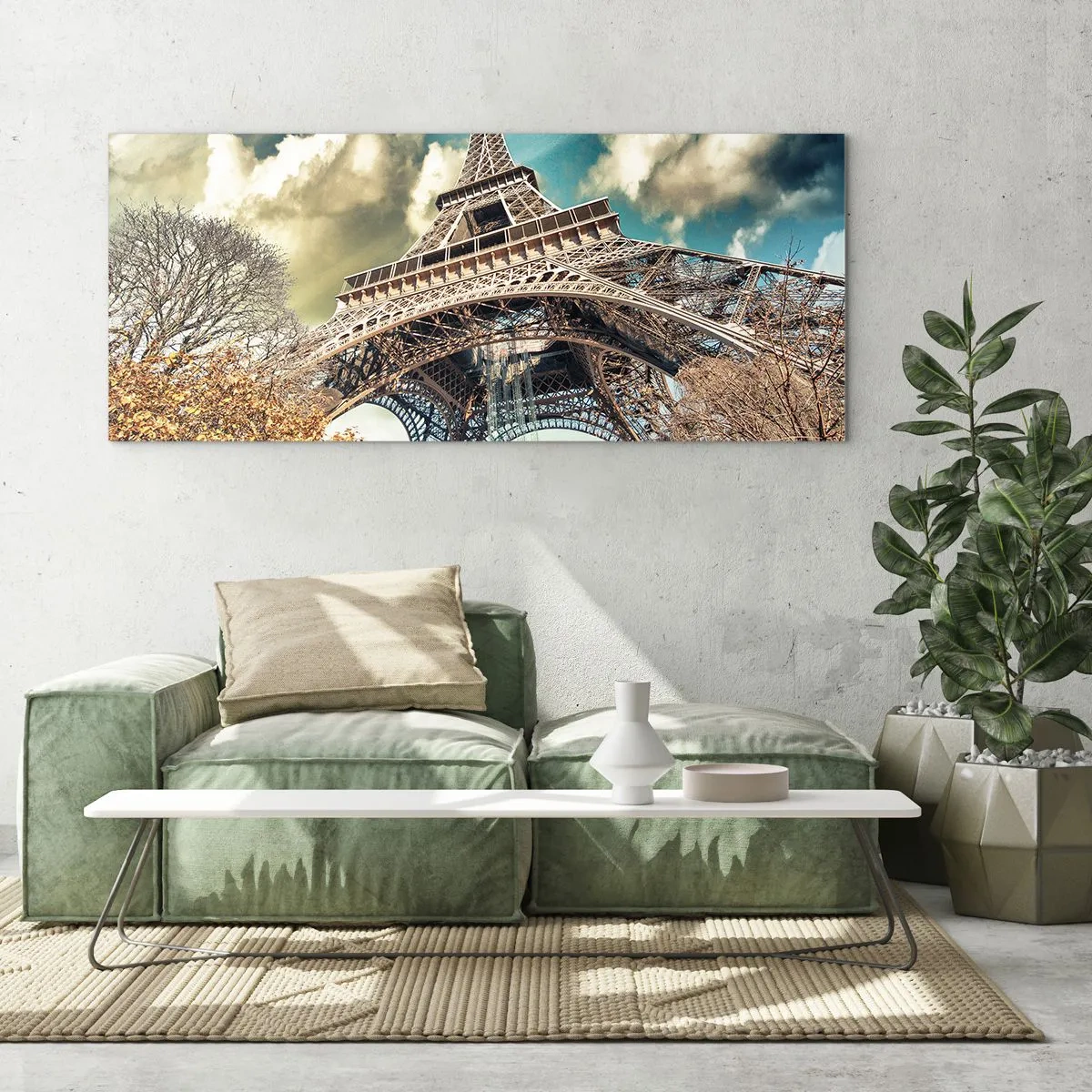 Tablou pe sticlă - Și la Paris, în toamna anului .... - 140x50 cm