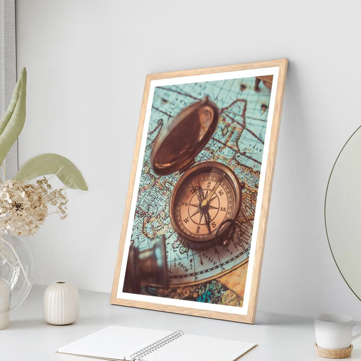 Poster în ramă de stejar deschis - Pentru aventurierul din tine - 40x50 cm