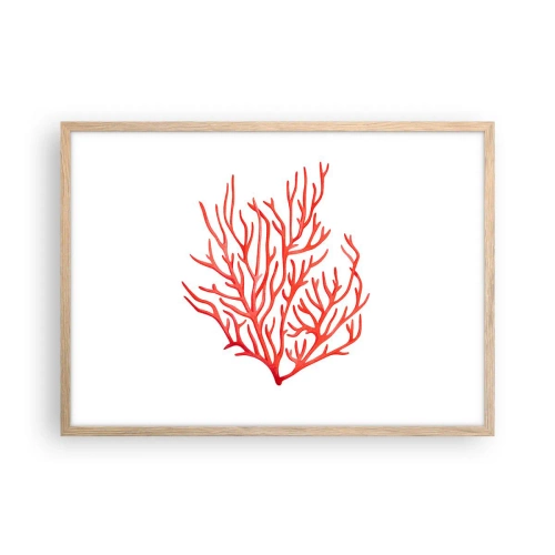 Poster în ramă de stejar deschis - Coral filigranat - 70x50 cm