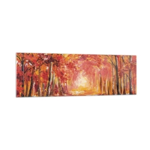 Tablou pe sticlă - Pădurea de cupru - 160x50 cm