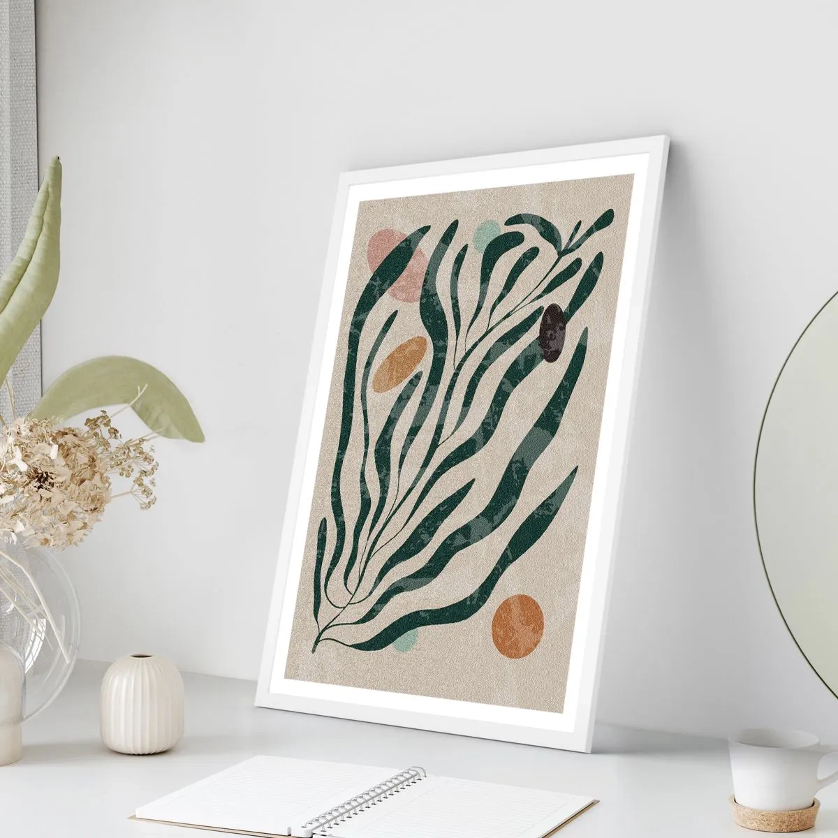 Poster în ramă albă - În mijlocul vegetației - 50x70 cm