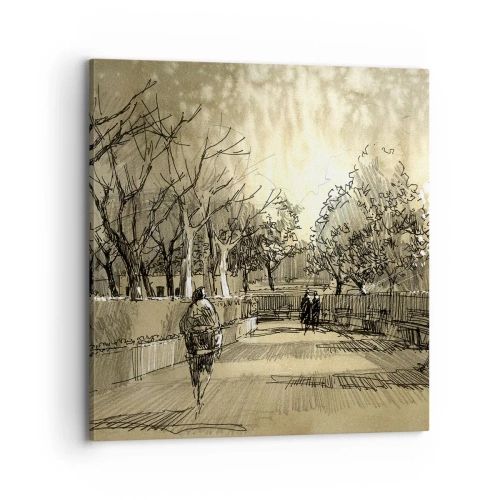 Tablou pe pânză - Un moment reținut cu pene - 70x70 cm