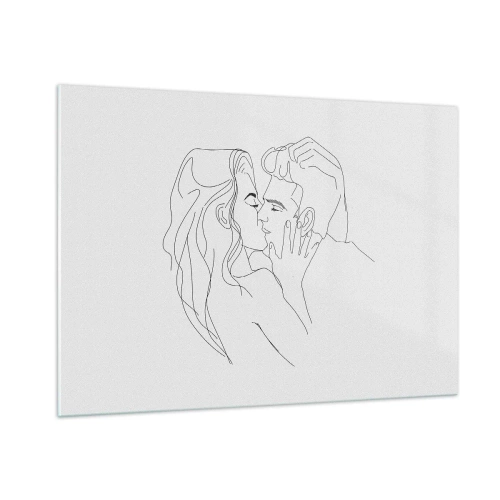 Tablou pe sticlă - Cu aceeași linie - 100x70 cm