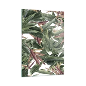 Tablou pe sticlă - Tufișuri de smarald și liliac - 50x70 cm