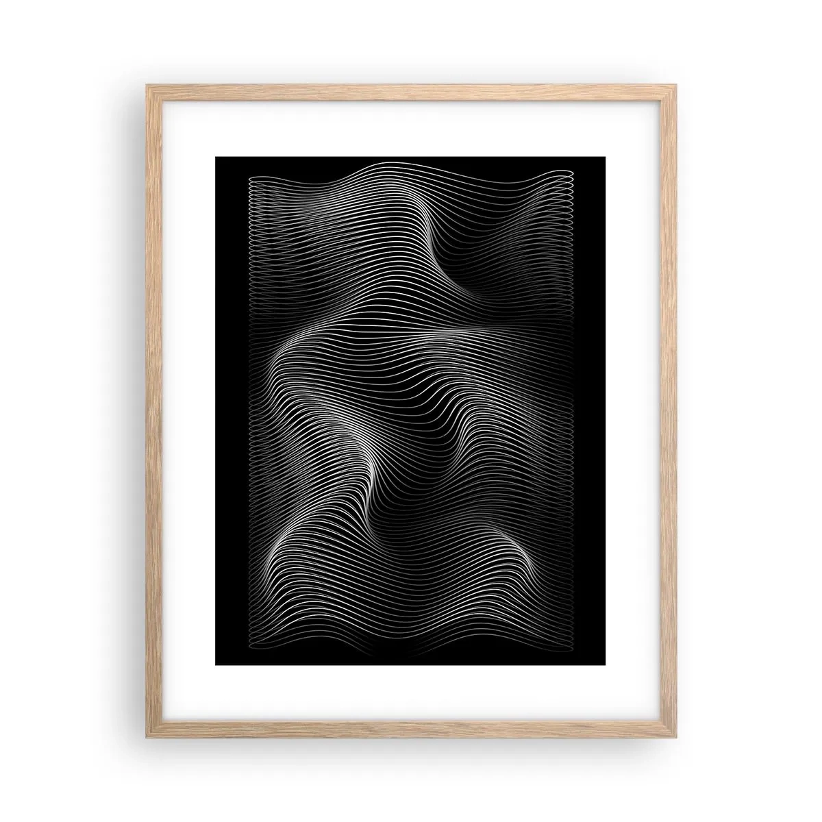 Poster în ramă de stejar deschis - Dansul luminii în spațiu - 40x50 cm