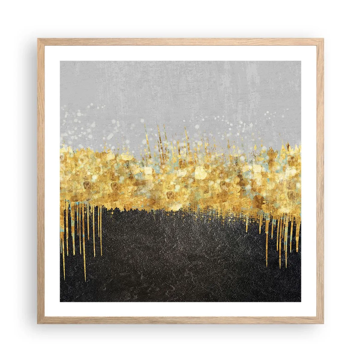 Poster în ramă de stejar deschis - Înăuntru și în sus - 60x60 cm