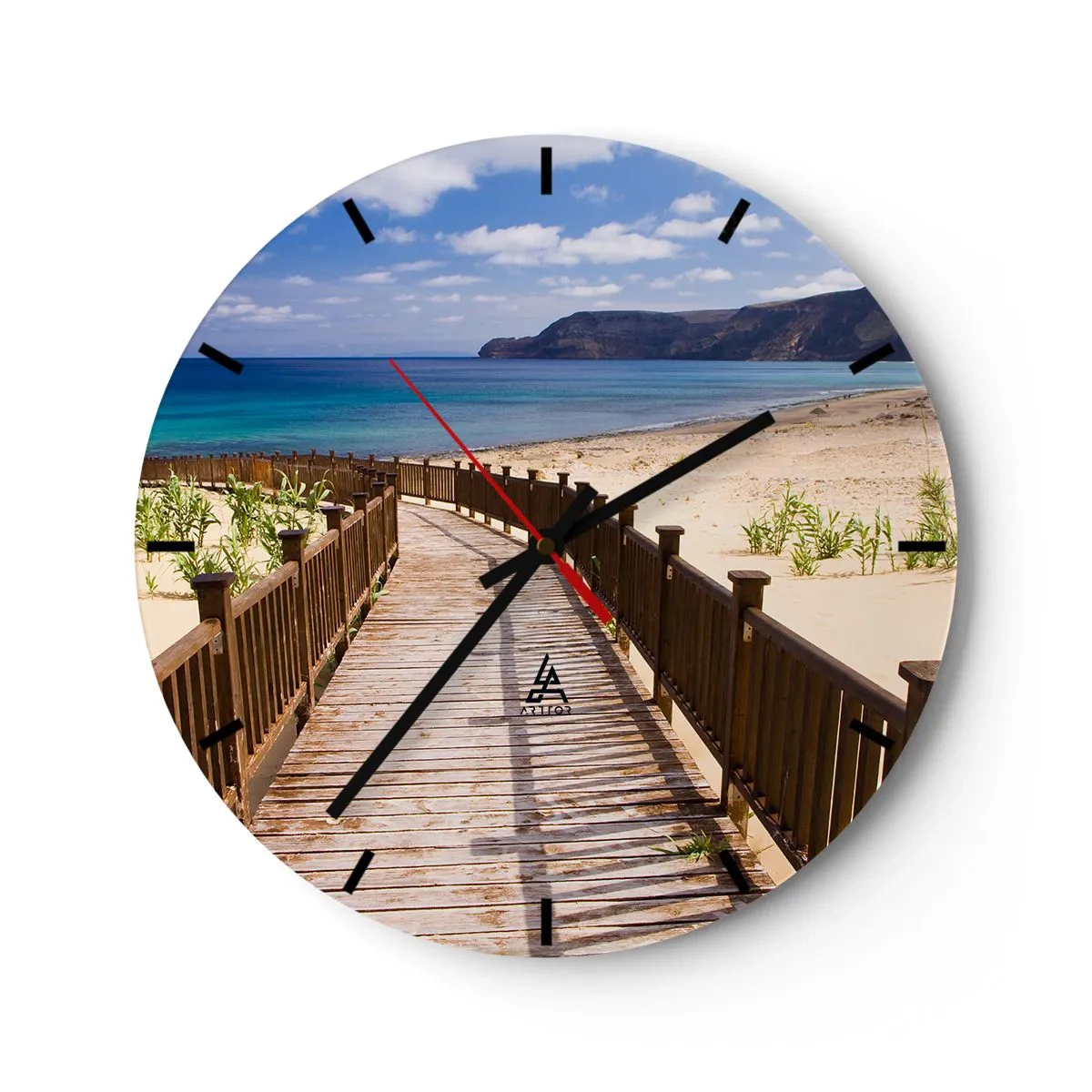 Ceas de perete - Ceas pe sticlă - Du-mă în insulele fericite - 40x40 cm