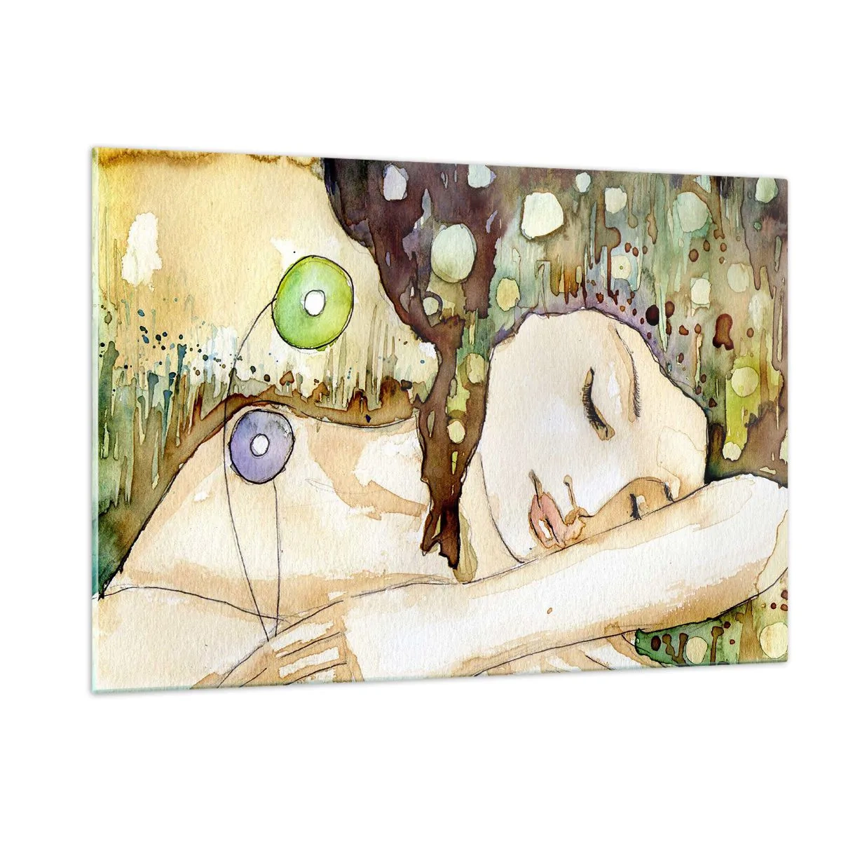 Tablou pe sticlă - Visul violet smarald - 120x80 cm