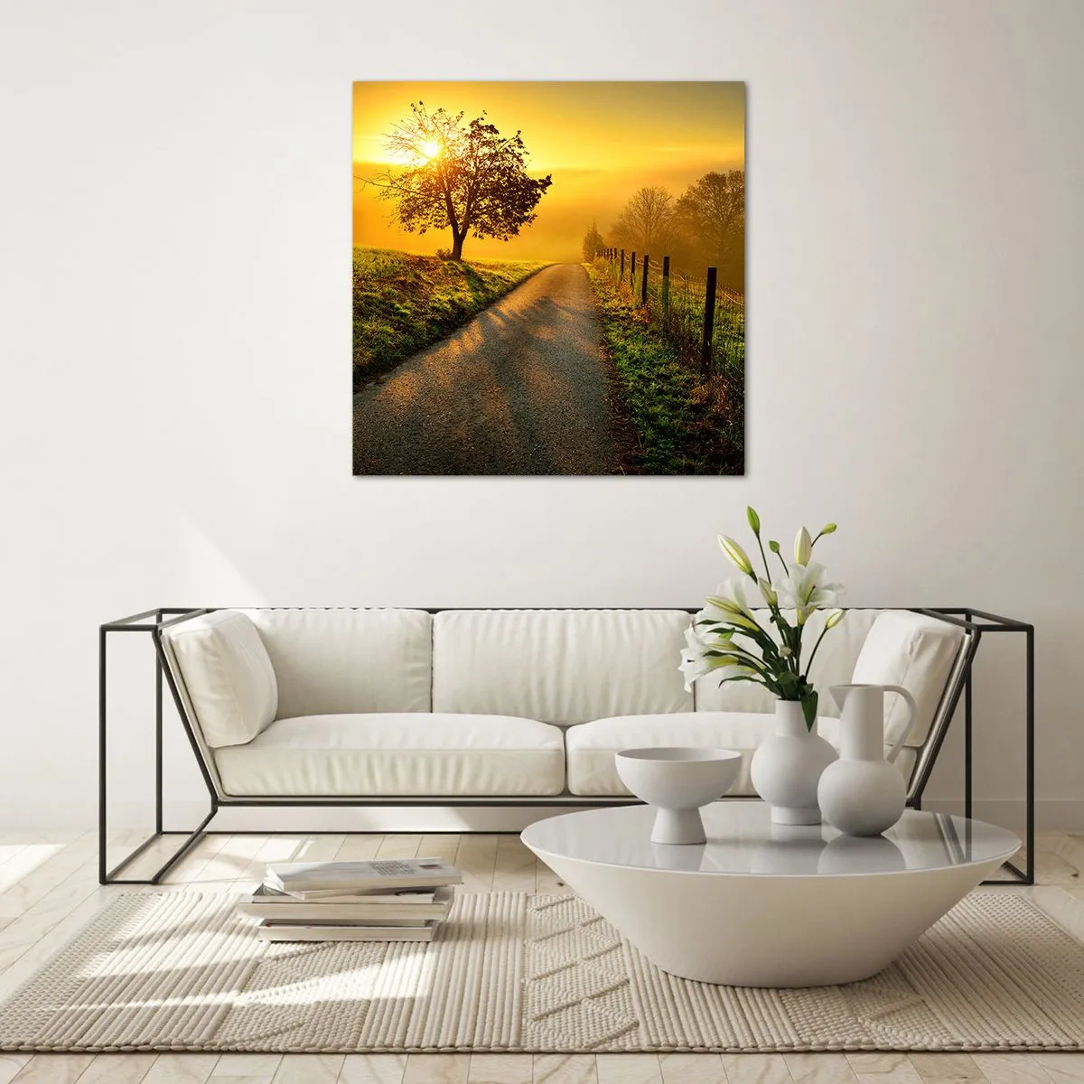 Tablou pe sticlă - O după-amiază de miel - 70x70 cm