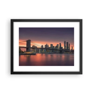 Poster în ramă neagră - Scufundate în tăcerea liliachie - 40x30 cm