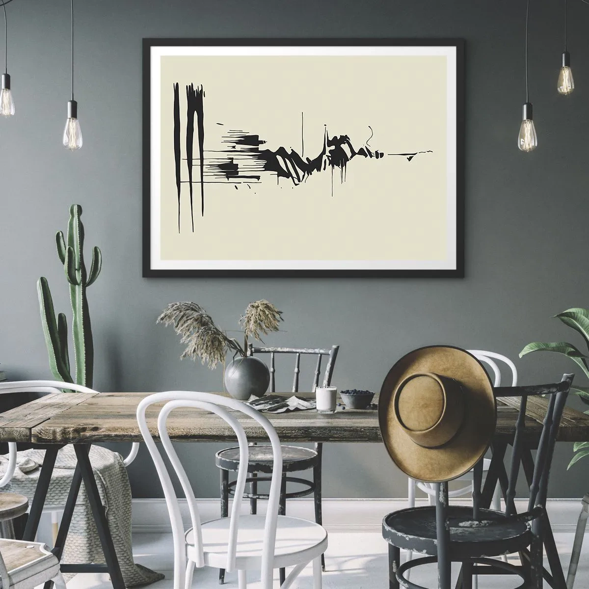 Poster în ramă neagră - Abstracție pripită - 70x50 cm