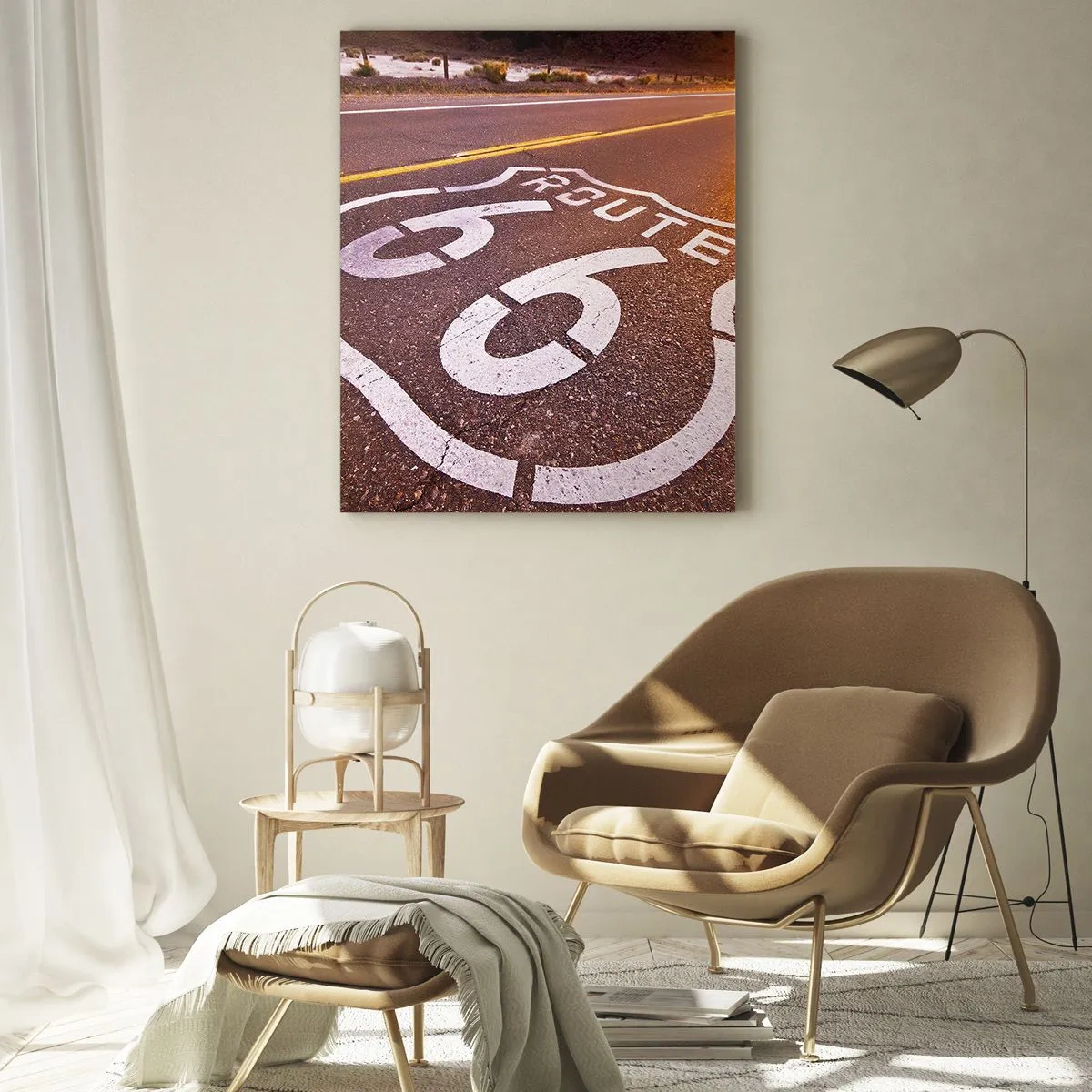 Tablou pe sticlă - Celebrul Route 66 - 80x120 cm