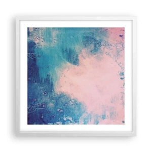 Poster în ramă albă - Îmbrățișare albastră - 50x50 cm