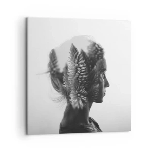 Tablou pe pânză - Doamna din pădurea de pini - 50x50 cm
