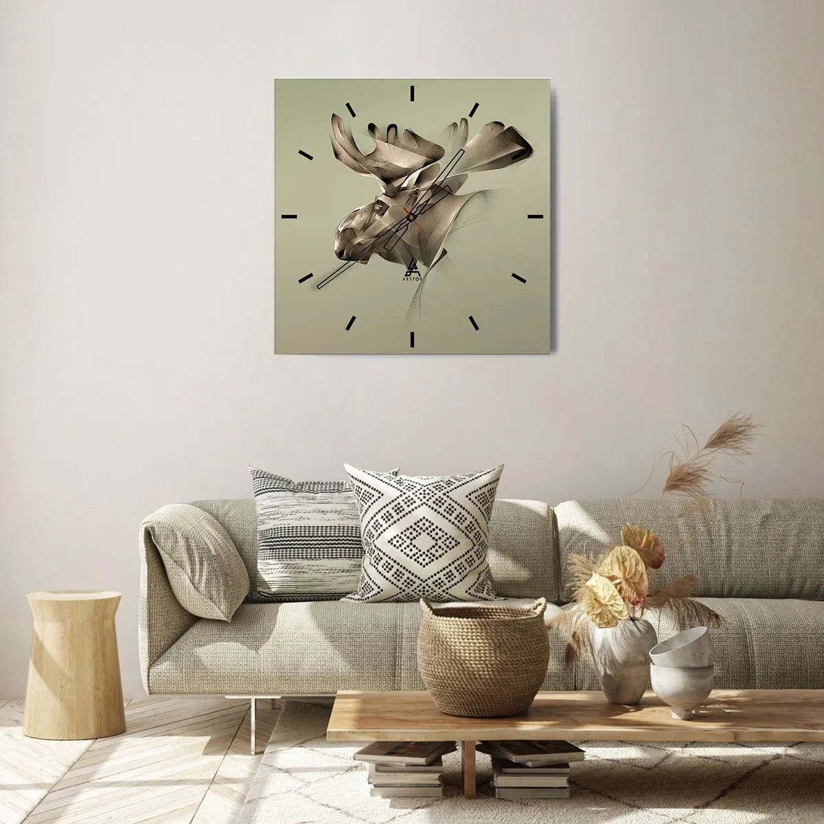 Ceas de perete - Ceas pe sticlă - Puterea blândă a calmului - 40x40 cm