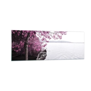 Tablou pe sticlă - În tăcerea roz - 140x50 cm