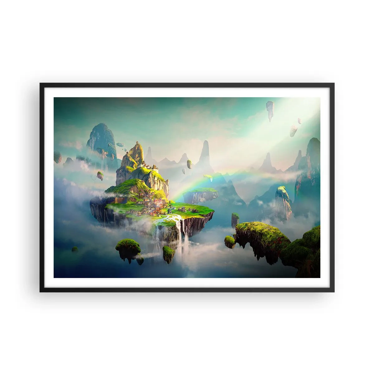 Poster în ramă neagră - Insule fericite - 100x70 cm