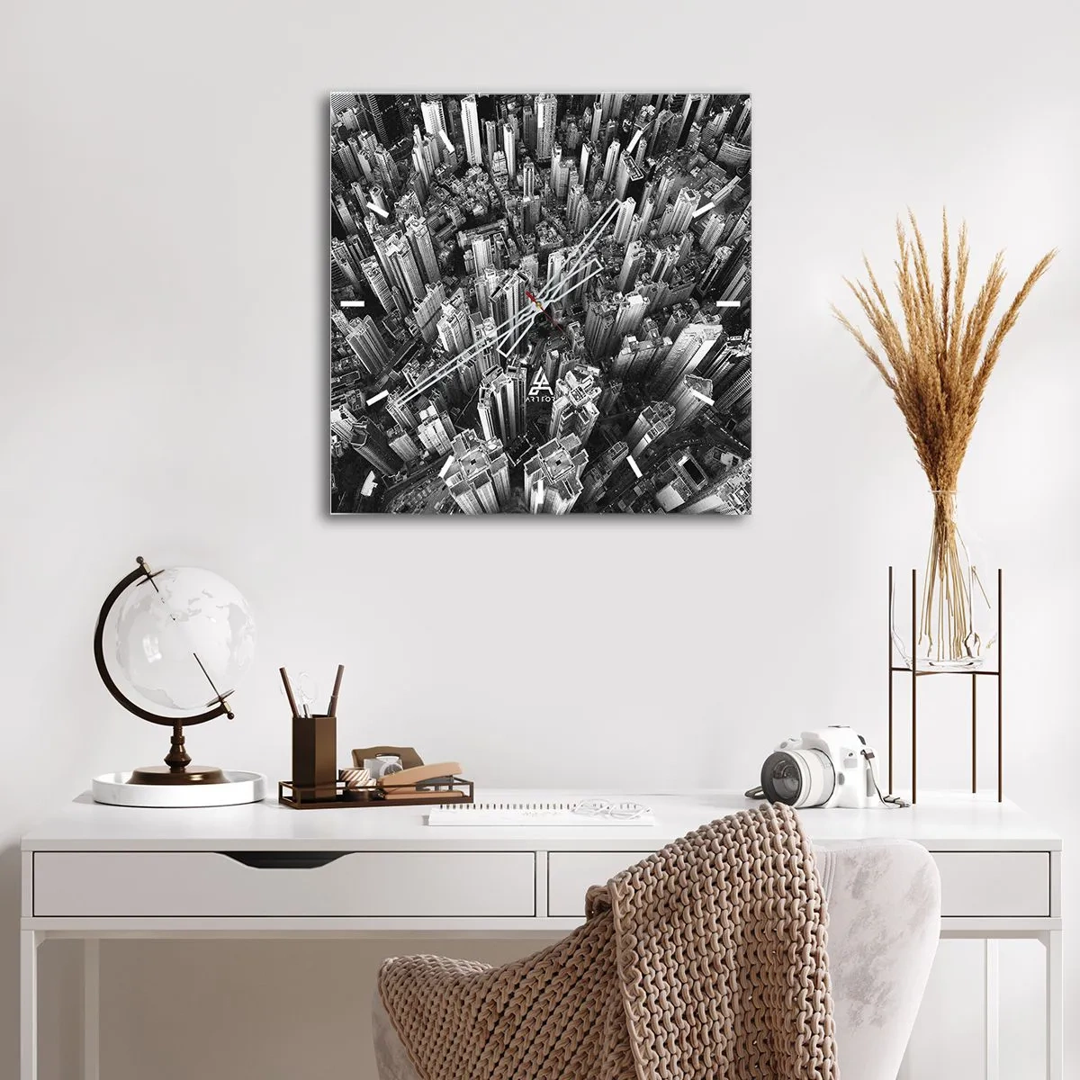 Ceas de perete - Ceas pe sticlă - Din ce în ce mai sus - 30x30 cm