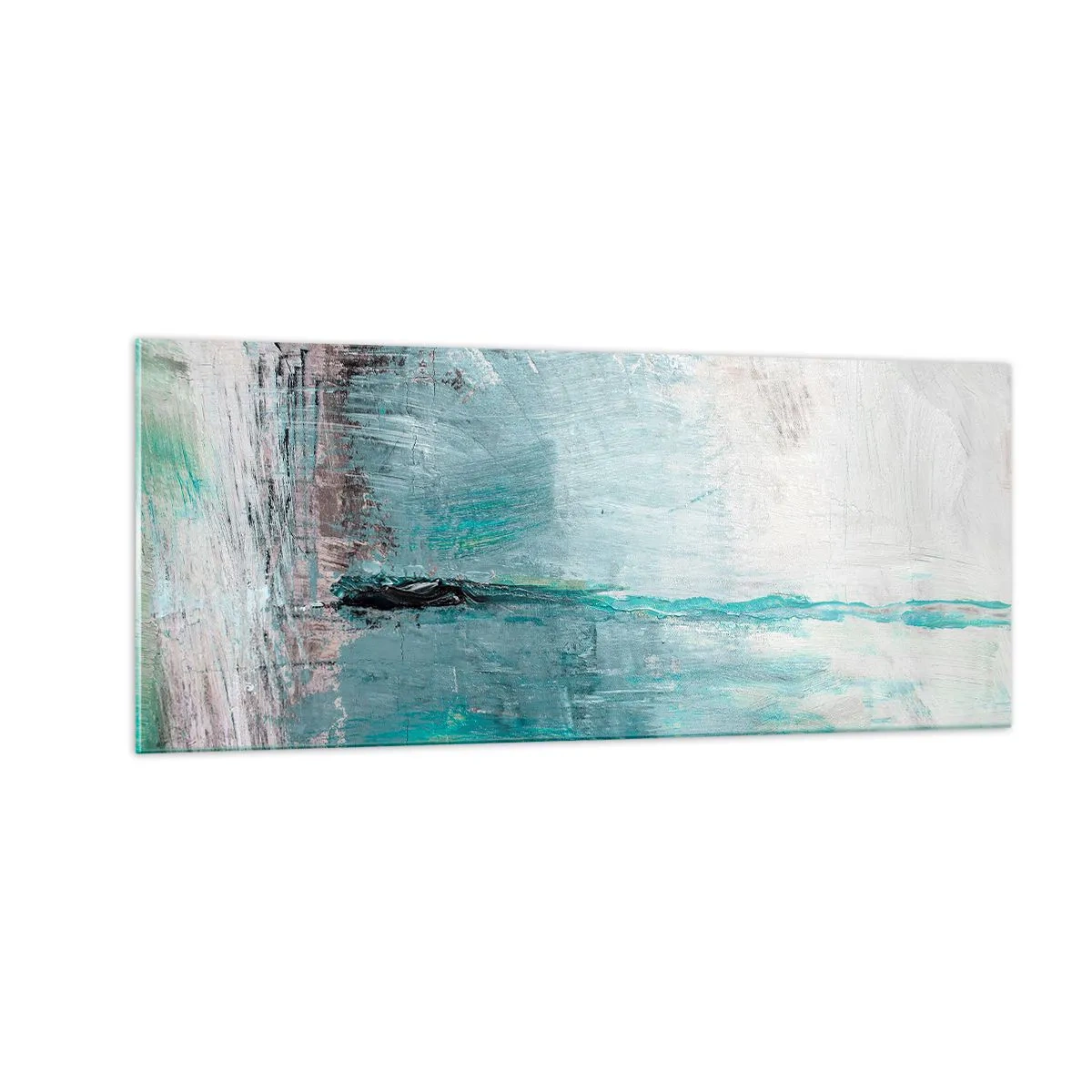Tablou pe sticlă - Orizontal în albastru - 100x40 cm
