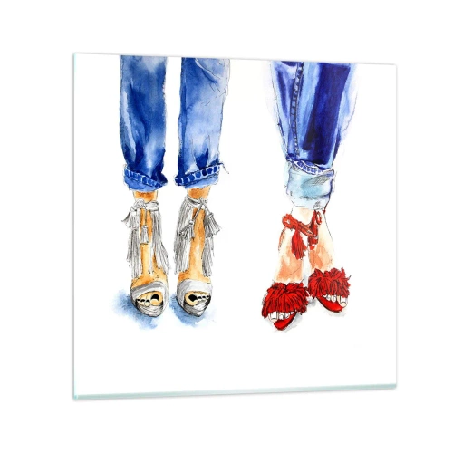 Tablou pe sticlă - De ce nu mergem la o plimbare? - 70x70 cm