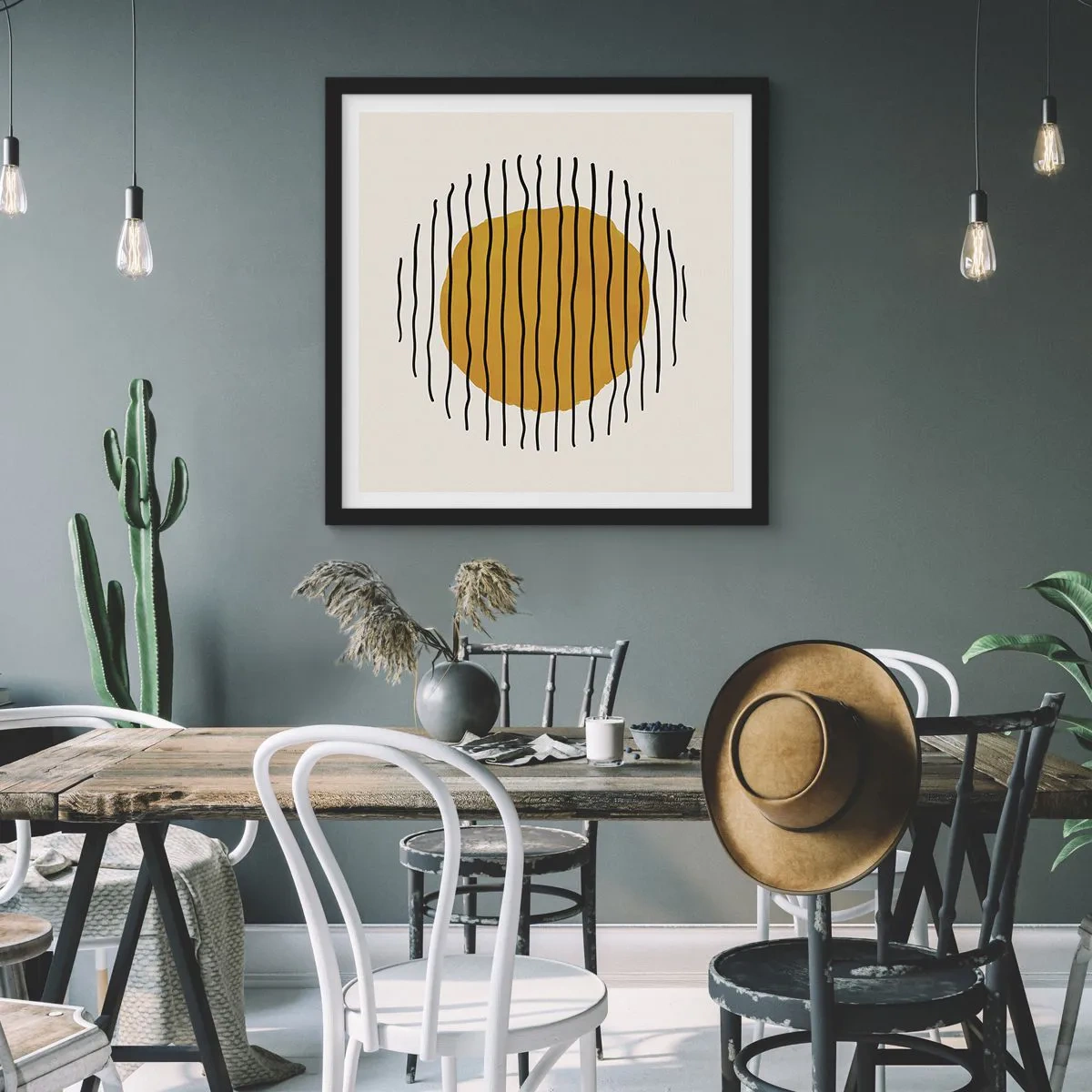 Poster în ramă neagră - Abstracție tremurândă de căldură - 50x50 cm