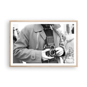 Poster în ramă de stejar deschis - În stilul retro - 91x61 cm