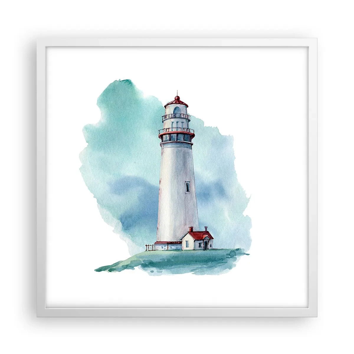 Poster în ramă albă - Sora blândă a albastrului - 50x50 cm