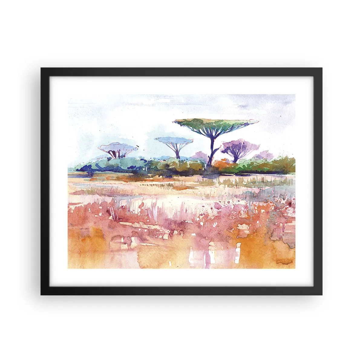 Poster în ramă neagră - Culorile savanei - 50x40 cm
