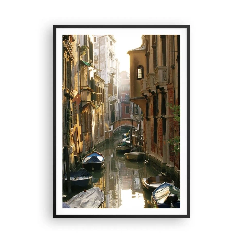 Poster în ramă neagră - Pe o străduță venețiană - 70x100 cm