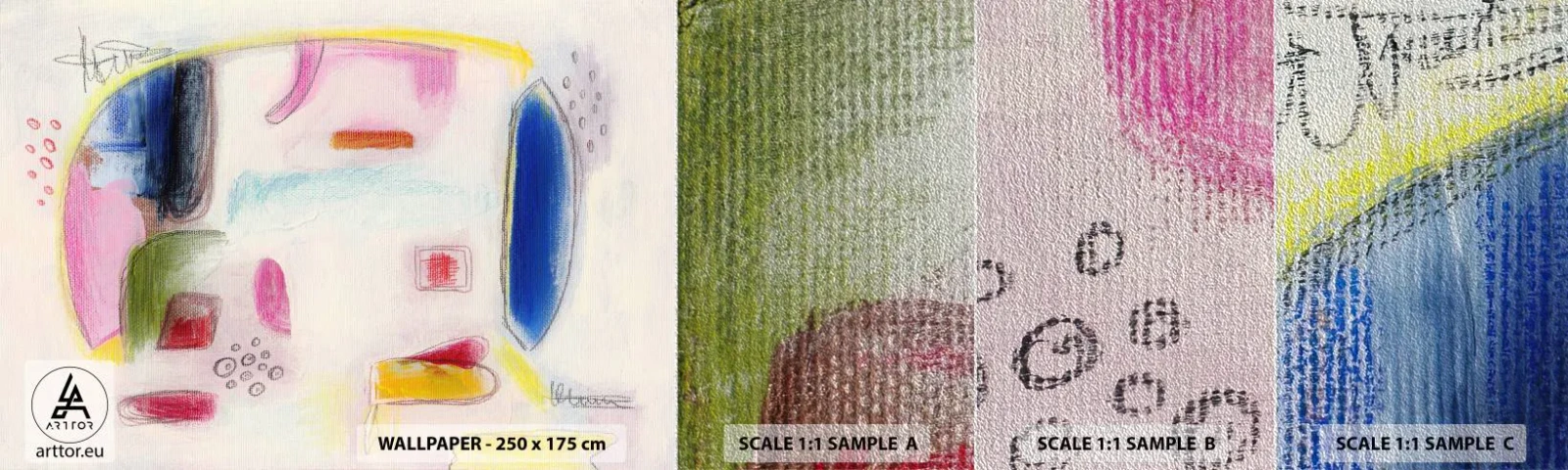 Mostră tapet Premium Sand - Mai mult convexă decât concavă sau plată - Abstracția, Bucată, Elefant - 100x30 cm