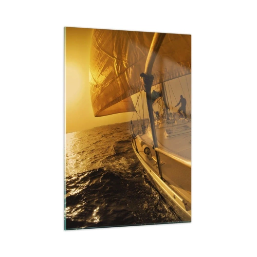 Tablou pe sticlă - O seară aurie după o zi multicoloră - 50x70 cm