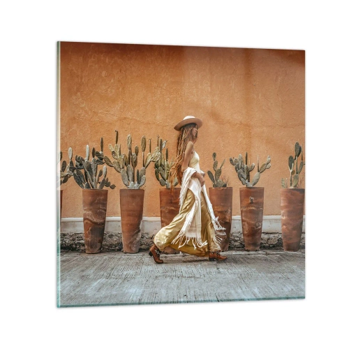 Tablou pe sticlă - În stilul hippie - 50x50 cm