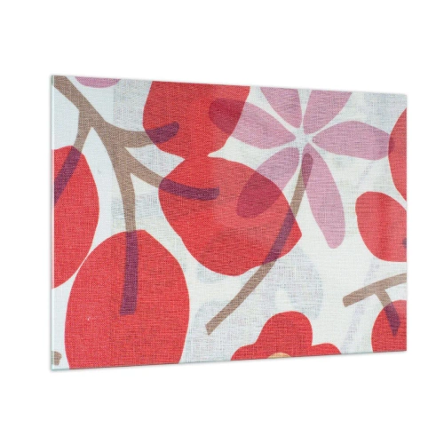 Tablou pe sticlă - Aranjament floral în roz - 100x70 cm