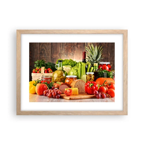 Poster în ramă de stejar deschis - Afumate, prăjite, marinate - 40x30 cm