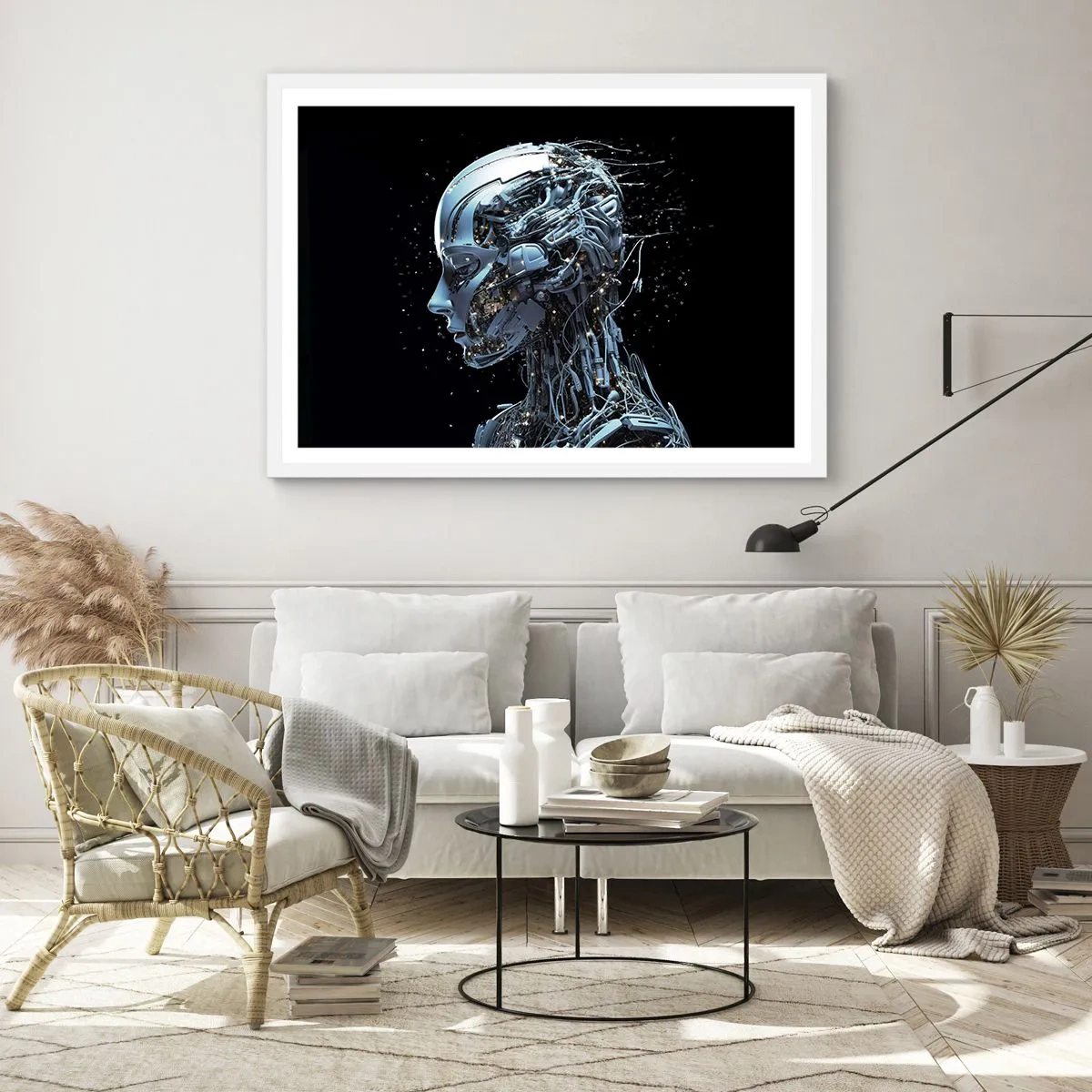 Poster în ramă albă - Tehnologia este o femeie - 40x30 cm