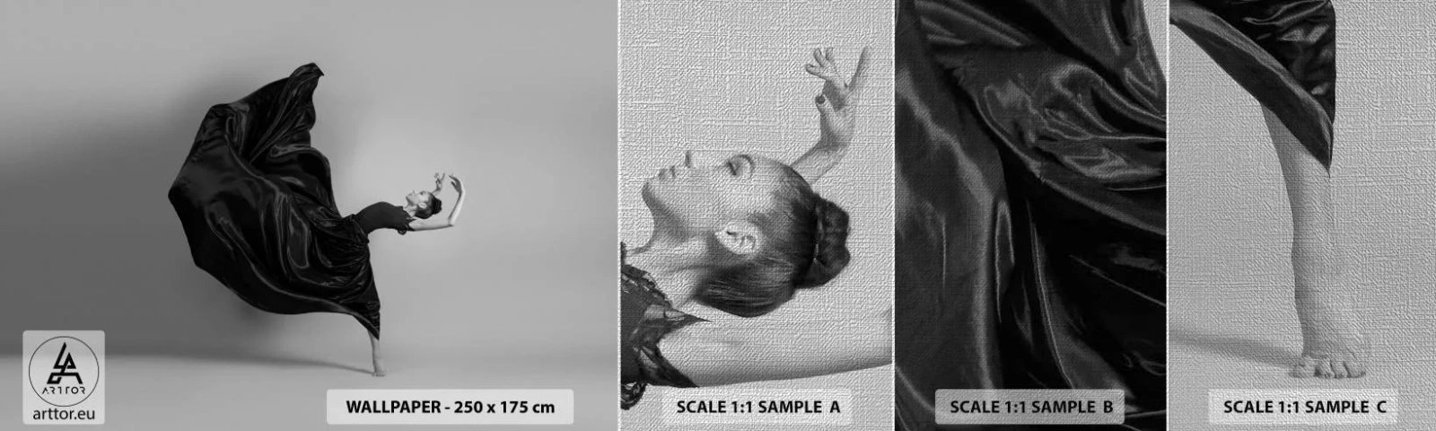 Mostră tapet Premium Canvas - Înaripată de muzică - Dans, Femeie, Dansator - 100x30 cm