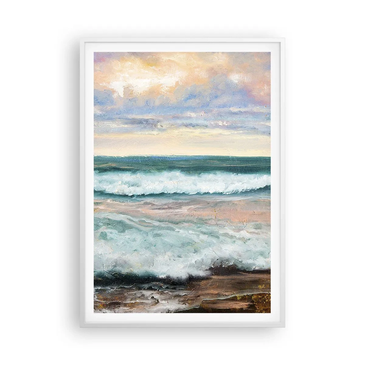 Poster în ramă albă - Aici îți vei alina sufletul - 70x100 cm