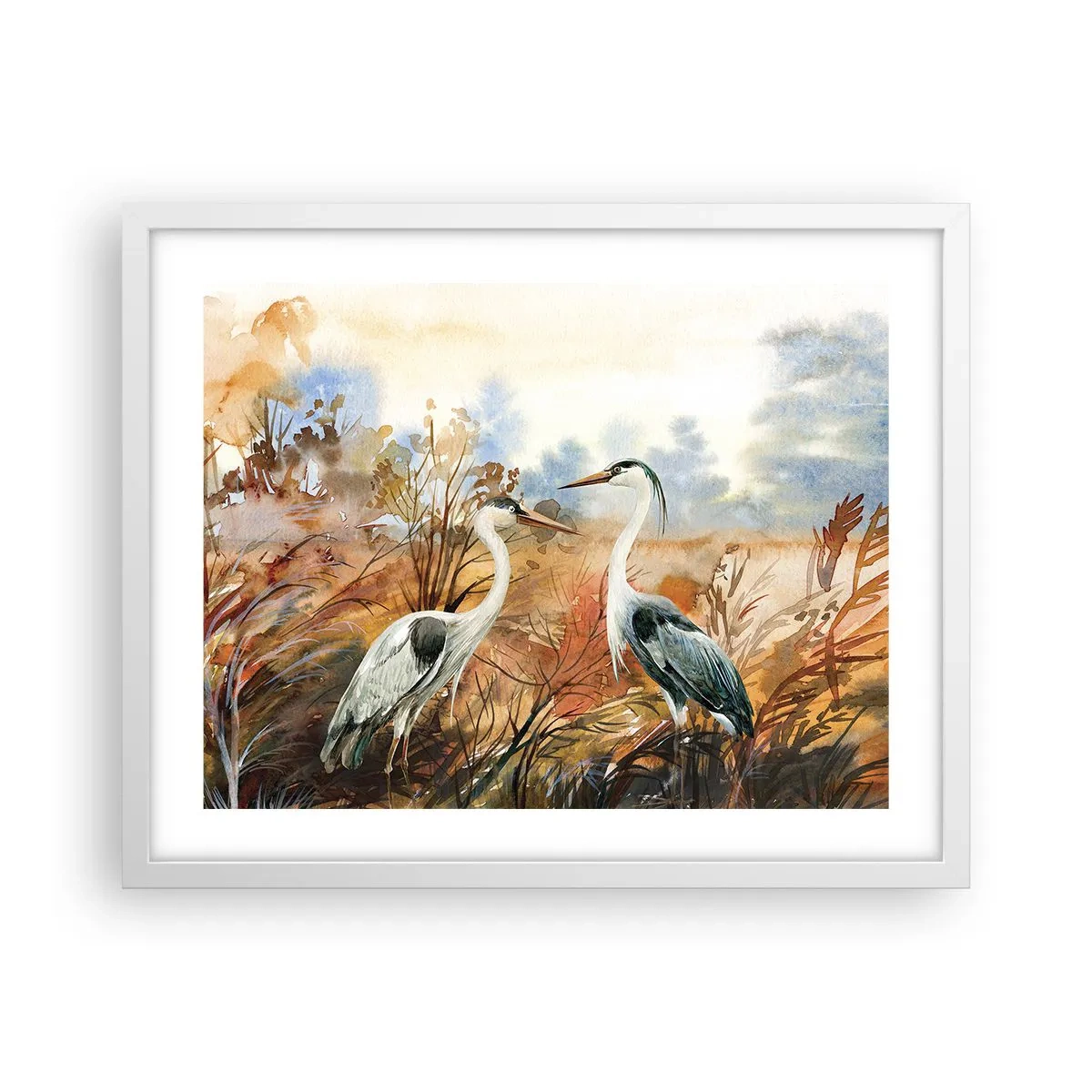 Poster în ramă albă - Încotro în toamnă? - 50x40 cm