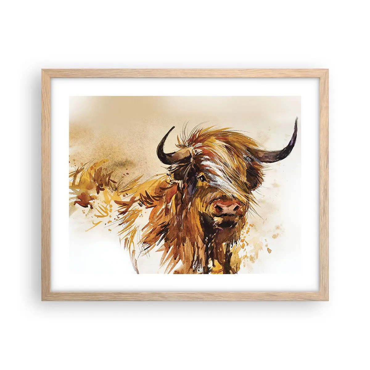 Poster în ramă de stejar deschis - Mândria vânătorului - 50x40 cm