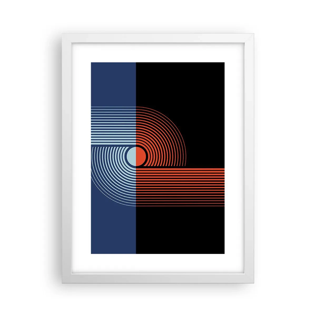 Poster în ramă albă - Într-o îmbrăţişare geometrică - 30x40 cm