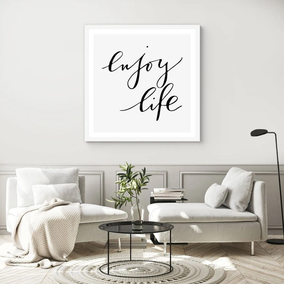 Poster în ramă albă - Nimic de adăugat... - 40x40 cm