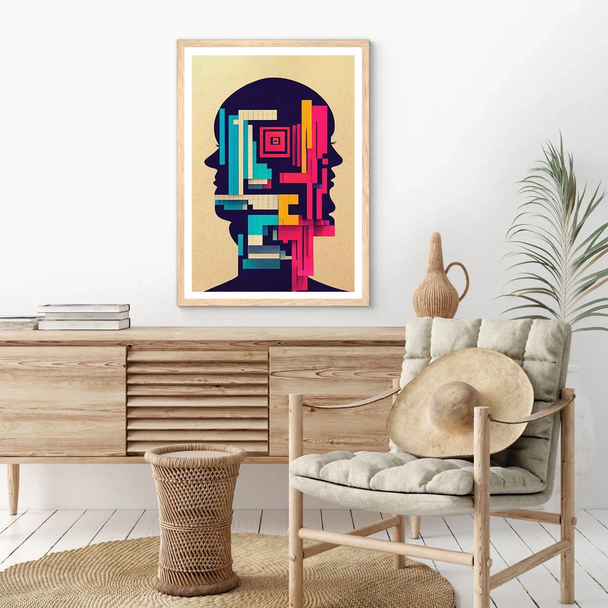 Poster în ramă de stejar deschis - Legături noi - 30x40 cm