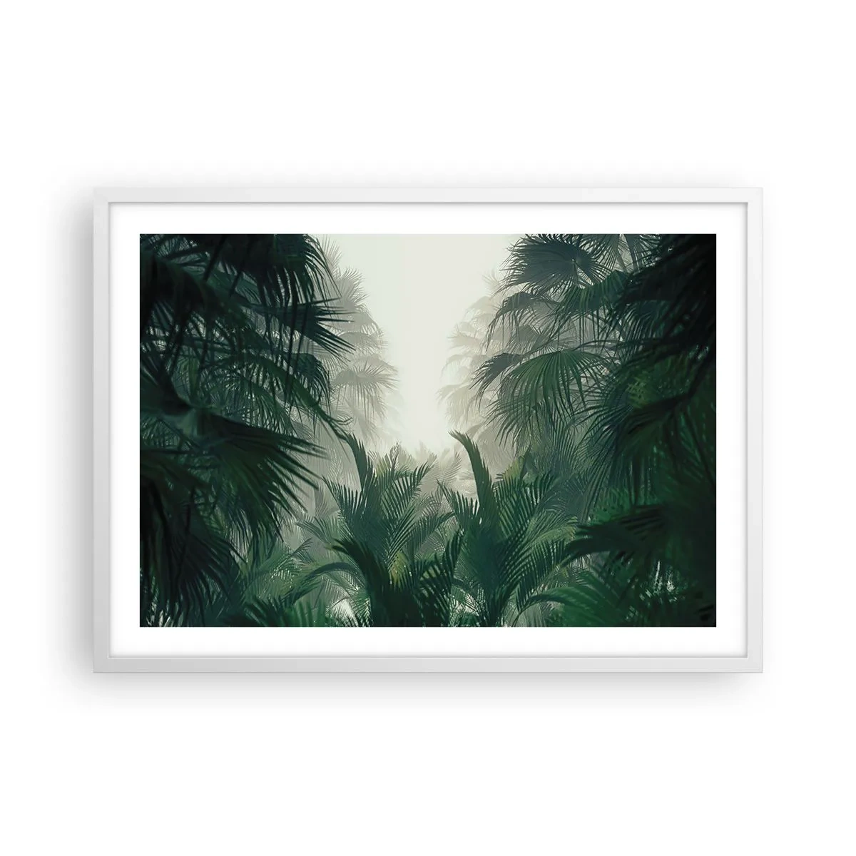 Poster în ramă albă - Mister tropical - 70x50 cm