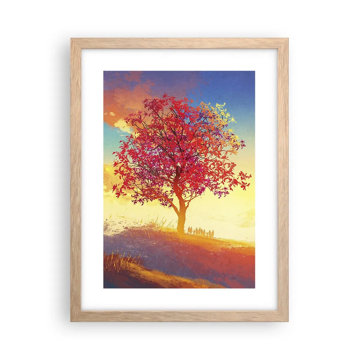 Poster în ramă de stejar deschis - Pelerin la destinație - 30x40 cm